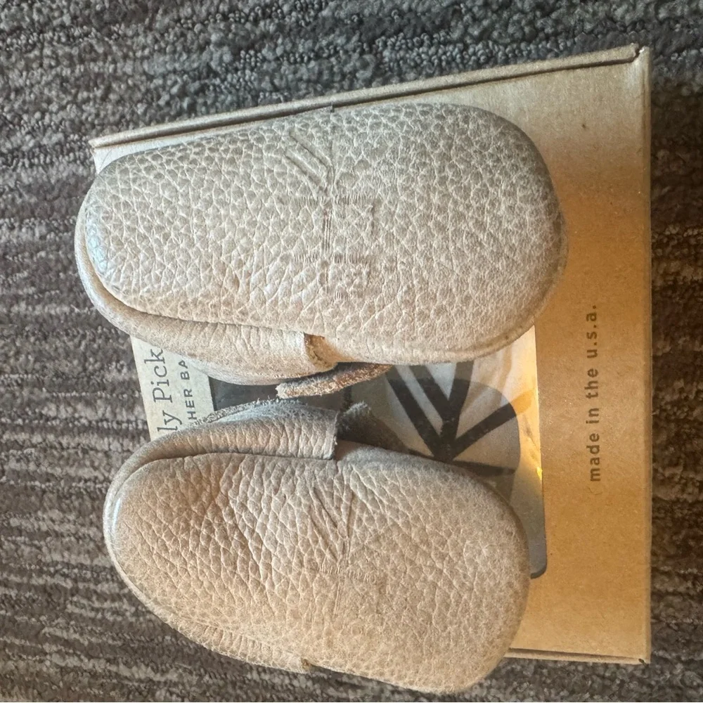 Freshly Picked Tan Knot Baby Moccasins